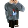 Korean Retro Penguin Jacquard Sweater: Women’s Loose Fit Knitwear