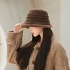 Plush Bucket Hat Women's Autumn and Winter Plush Thickened Thermal Basin Hat Elegant Middle-aged and Elderly Hat