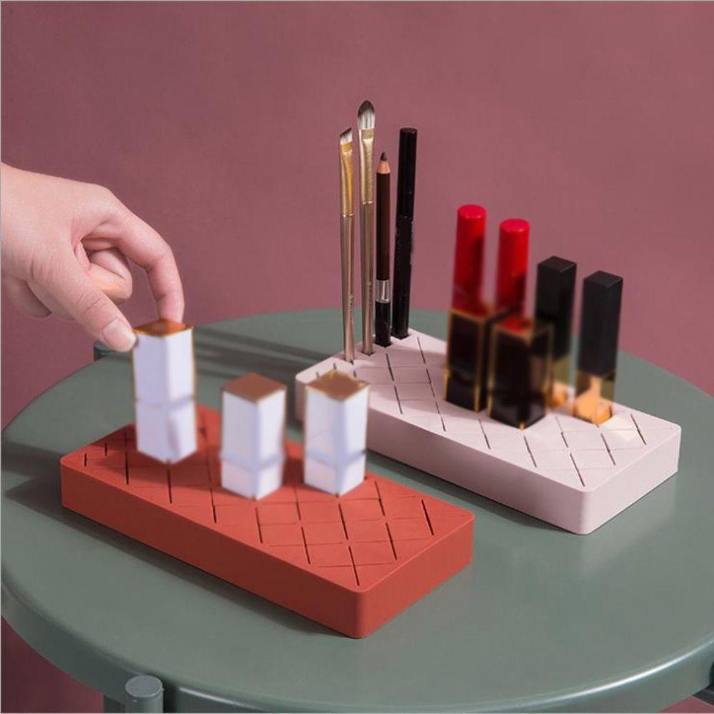 Silicone Lipstick Rack 8/18 Grid Lipstick Organizer Accessories Makeup Brush Holder  Makeup
