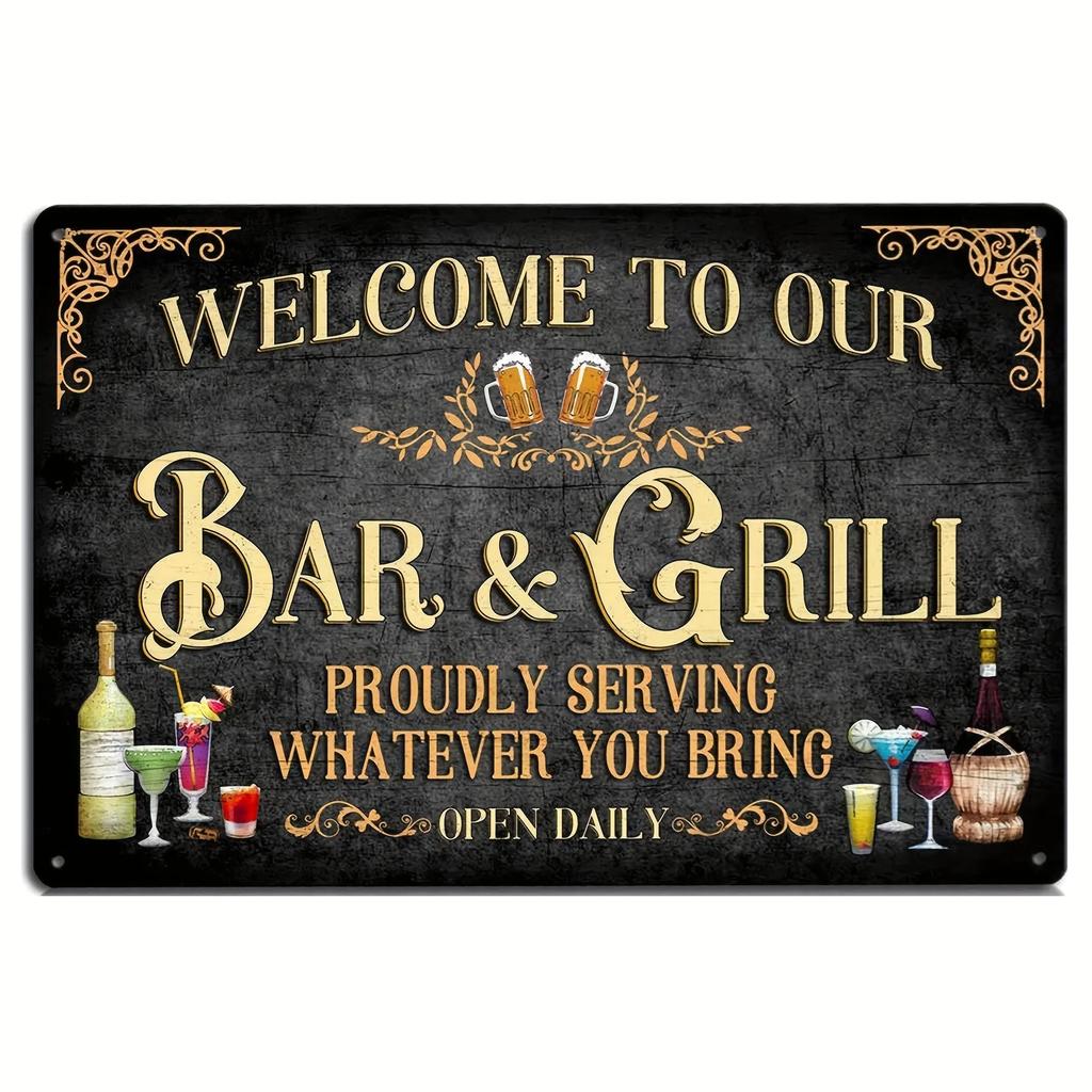 Vintage Drink Beer Aluminum Sign Alcohol Metal Sign Backyard Bar Retro Plaques For Man Cave Pub Cafe Club Rules Painting Deco