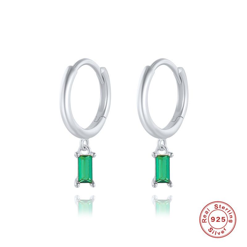 S925 Sterling Silver Square Diamond Earrings Earrings Earrings Simple And Creative Versatile Diamond Ear Buckle Earrings