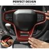 Steering Wheel Trim Decals Decoration Cover Red Carbon Fiber For 21+ Ford Bronco