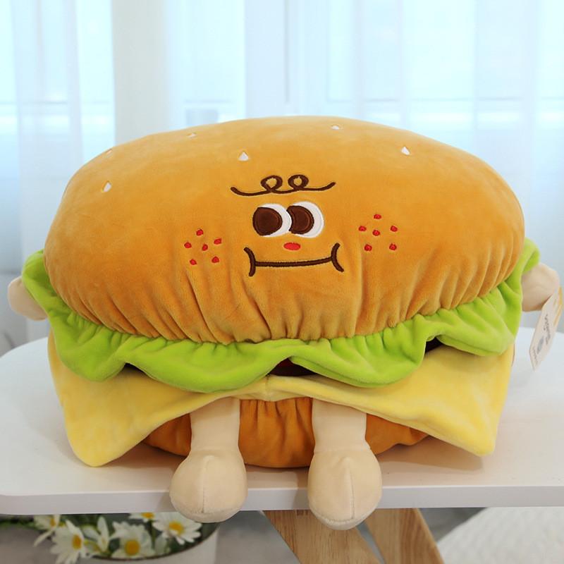 Creative Cartoon French Fry And Burger Plush Pillow Toy Super Soft Stuffed Animal Gift