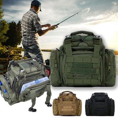 New Outdoor 900D Oxford Tactical Package Large Capacity Fishing Gear Bag Waterproof Bait Fishing Tackle Waist Bag Multi-function Fishing Bag Satchel