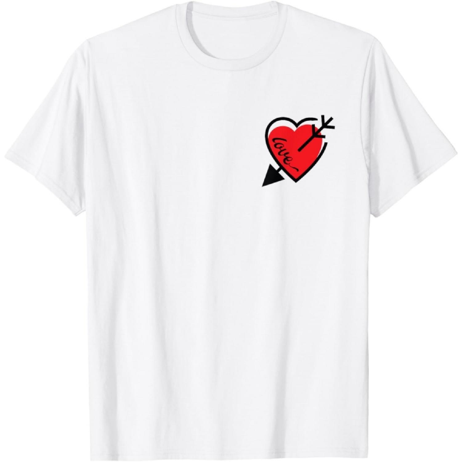 Love Red Heart With Cupid Arrow Pocket Size Design T-shirt T-Shirt S