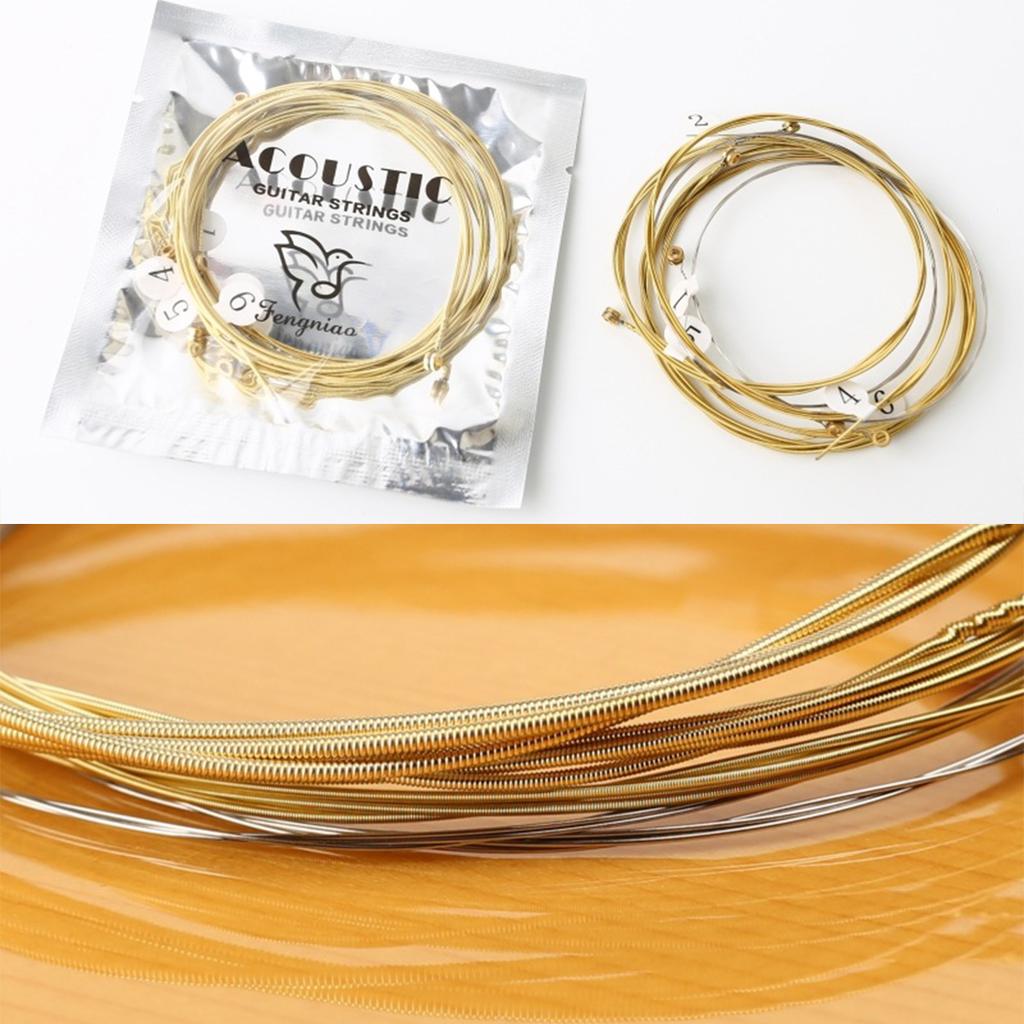 Universal Acoustic Guitar String Brass Hexagonal Steel Core Strings for Musical Instruments Guitars Strings Guitar Part