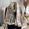 Thickened Jacquard Office Shawl Warm Women'S Flower Long Imitation Cashmere Scarf Double-Sided Scarf