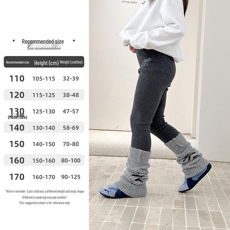 

YOJIA Girls Fleece-Lined Slim-Fit Barbie Leggings - Winter 2025 Edition 150 cm темно-серого