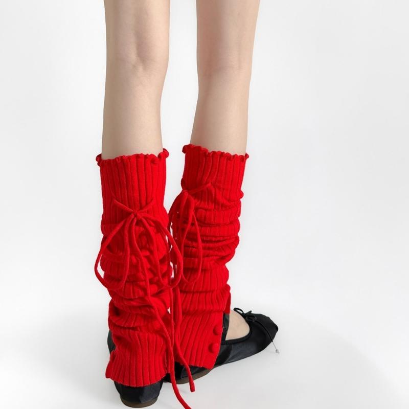 Ribbed Knit Thigh High Footless Long Socks with Button Detail Split Designs Over Knee Leg Warmers for Dance Enthusiasts