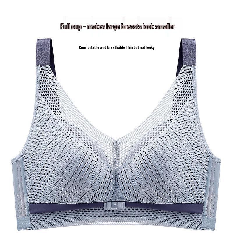 

Женский бюстгальтер большого размера с полной чашкой, минимизирующий, с боковой поддержкой 34D синий/серый