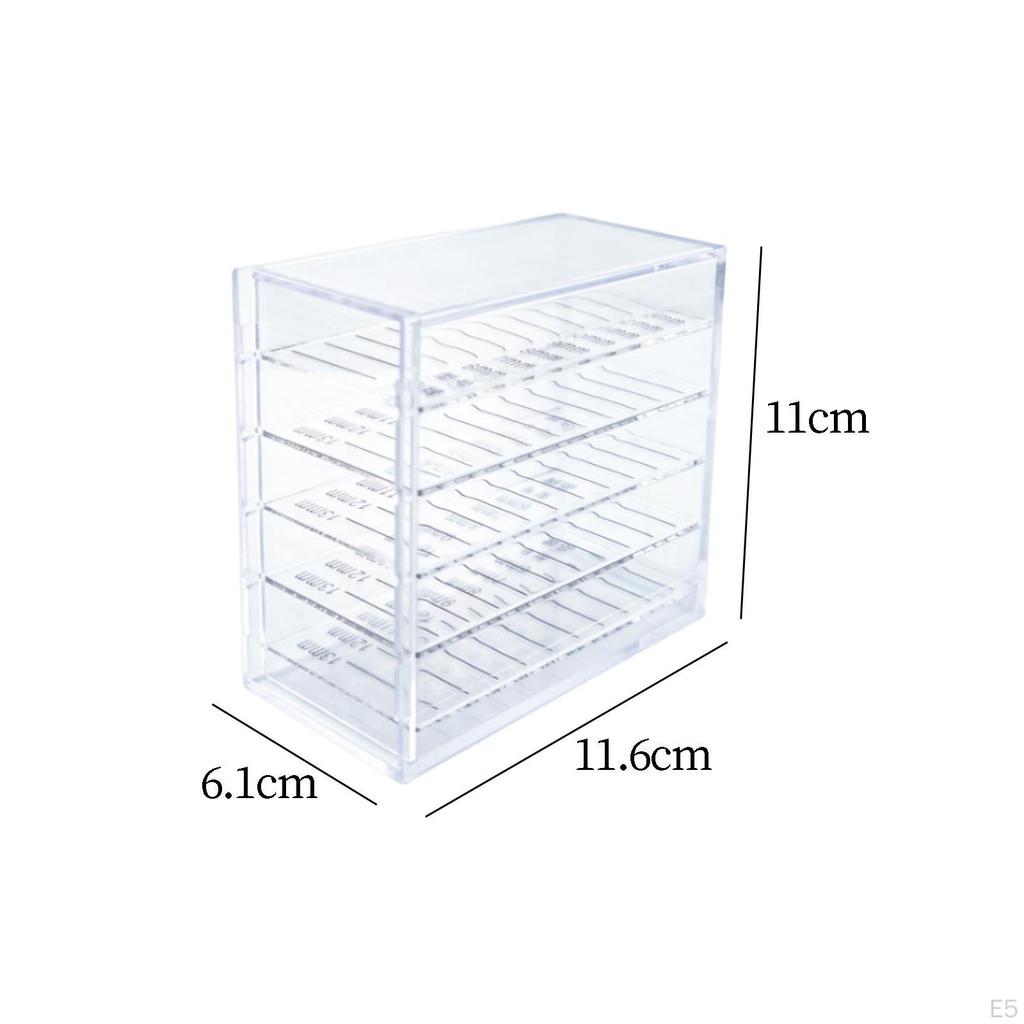 5 Layers Acrylic Eyelashes Storage Box with Dust Cover False Organizer Container