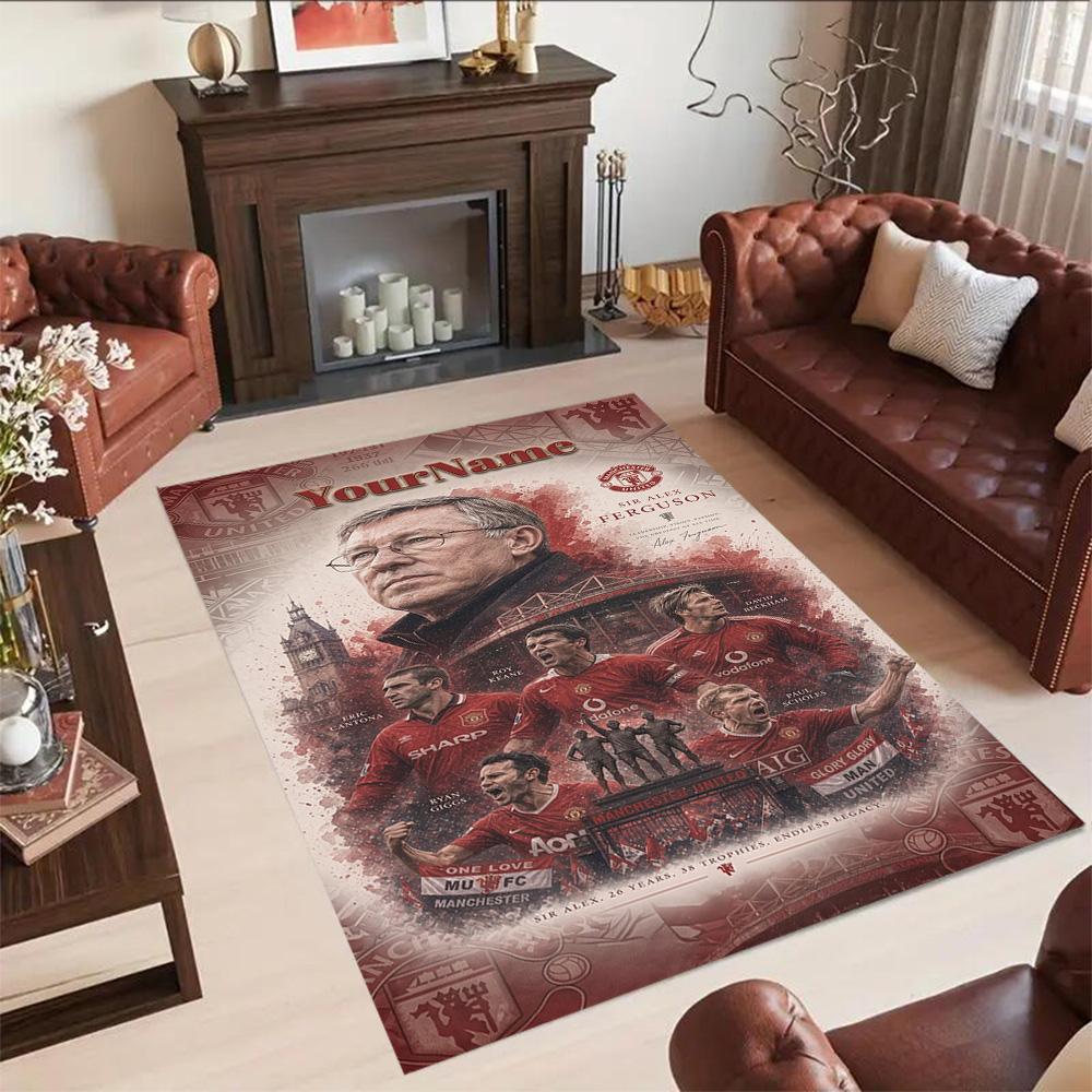 Manchester Customized Name Carpet Design for Foyer Decorate room Outdoor Balcony Antislip Carpet Anime Office Decor Best for Christmas