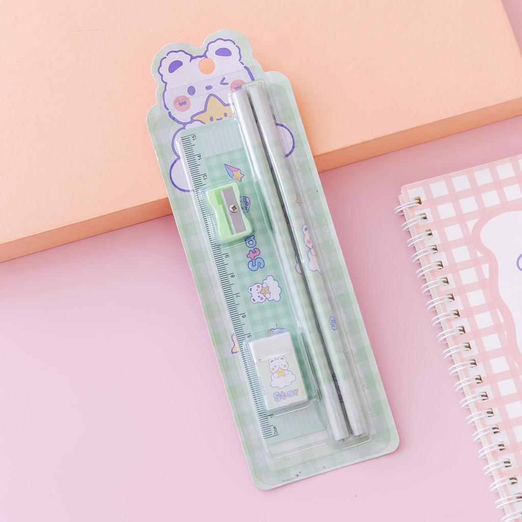 5-Piece Cartoon Stationery Set for Kids: Cute Pencil Set, Perfect for Kindergarten Prizes and June 1st Festival Gifts