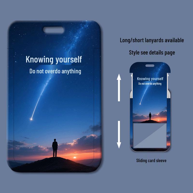 Cartoon Sliding Cover ID & Badge Holder for Students and Work Access