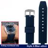 Rubber Watch Band for Tissot PRX Series Super Player T137.410 Strap Sports Waterproof Silicone Soft Bracelet Black Blue 24x12mm