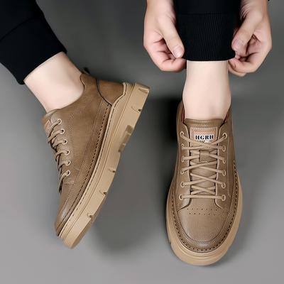 Fashion Men Leather Casual Oxford Shoes Autumn New Outdoor Thick Soled Shoes Man Slip-on Designer Loafers for Mens Daily Walk Sneakers