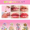 Handcraft Lip Gloss Kits Set with Accessories for Girl and Tweens Moisturizing Glitters Lip Kits for Creative Project