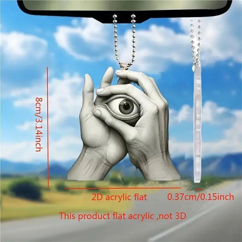 Whimsical Vintage 2d Acrylic Eye Car Pendant For Beautiful Interior Car Decoration