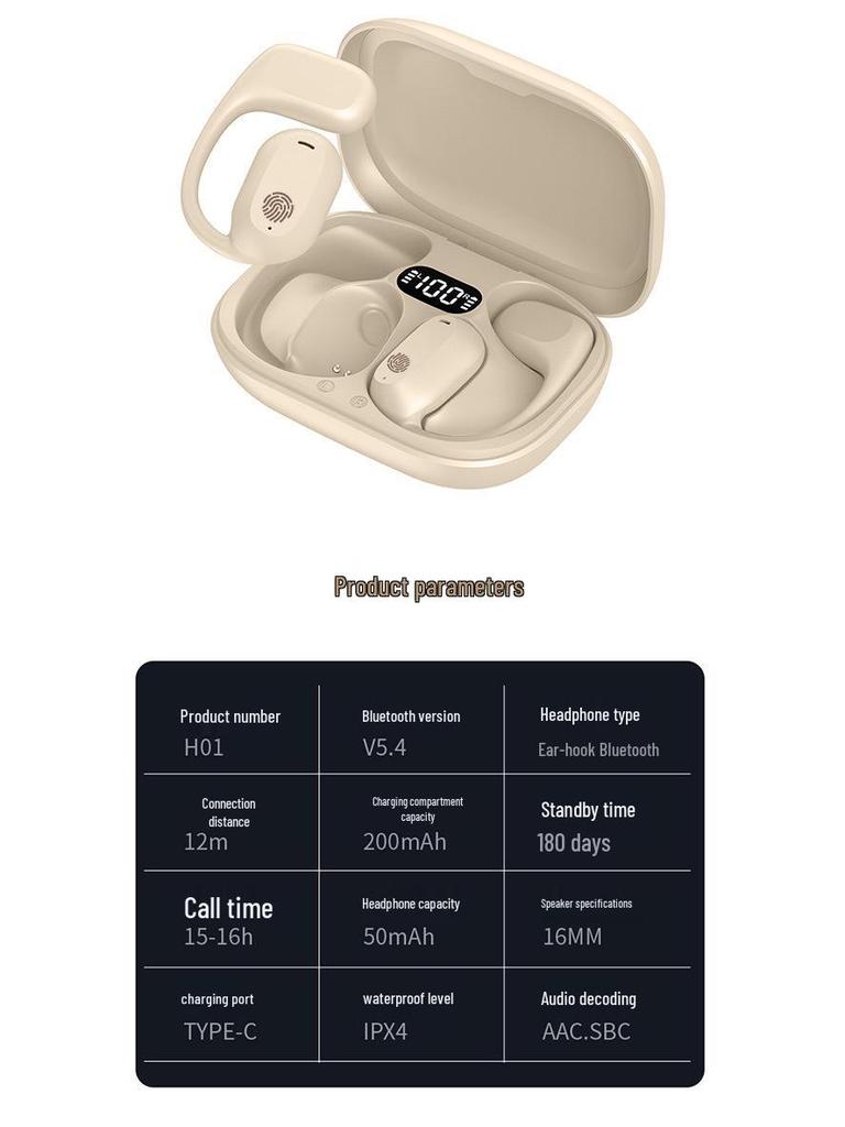 GT280 Wireless Sports Bluetooth Headset: Over-Ear, In-Ear, Air Conduction, Long Battery Life