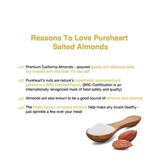 Pureheart Dry Roasted Nutreat Salted Almonds Pack of 200 Gm & 80 Gm Natural Premium California Almond Nuts/Dry Fruit, Crunchy