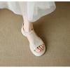 Soft Leather Platform Muffin Fish Mouth Sandals Women's 2025 New Summer Thick Heel Medium Heel Soft Sole Velcro Roman Shoes