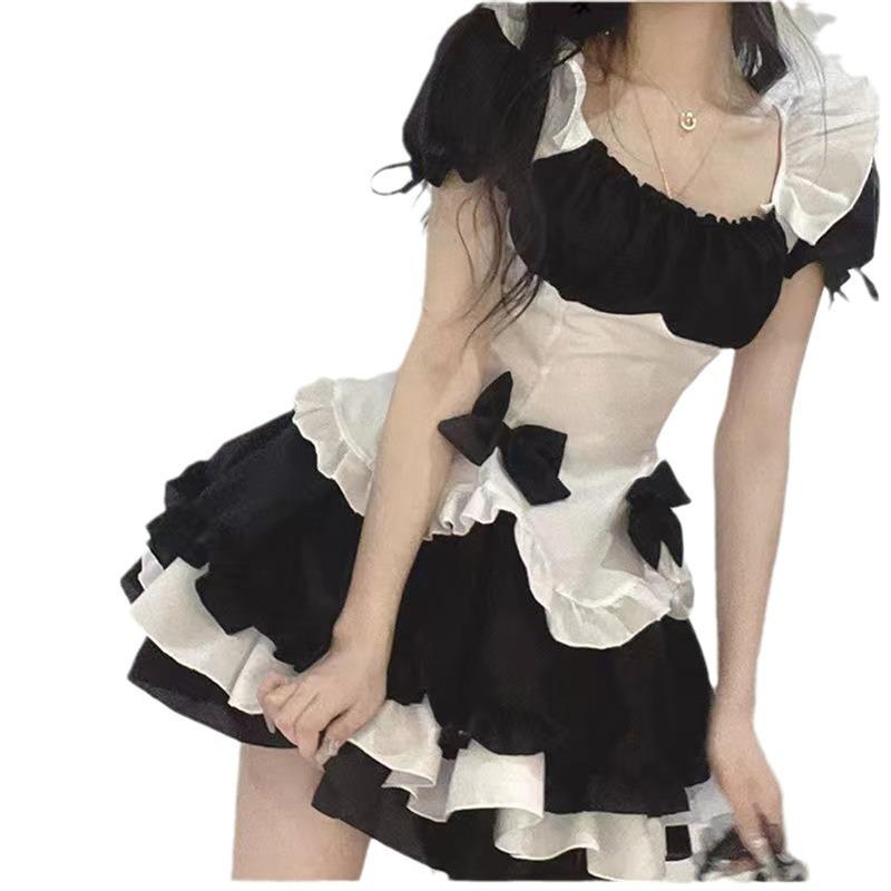 Cute soft girl maid outfit daily wear large size strap maid animation costume stage performance