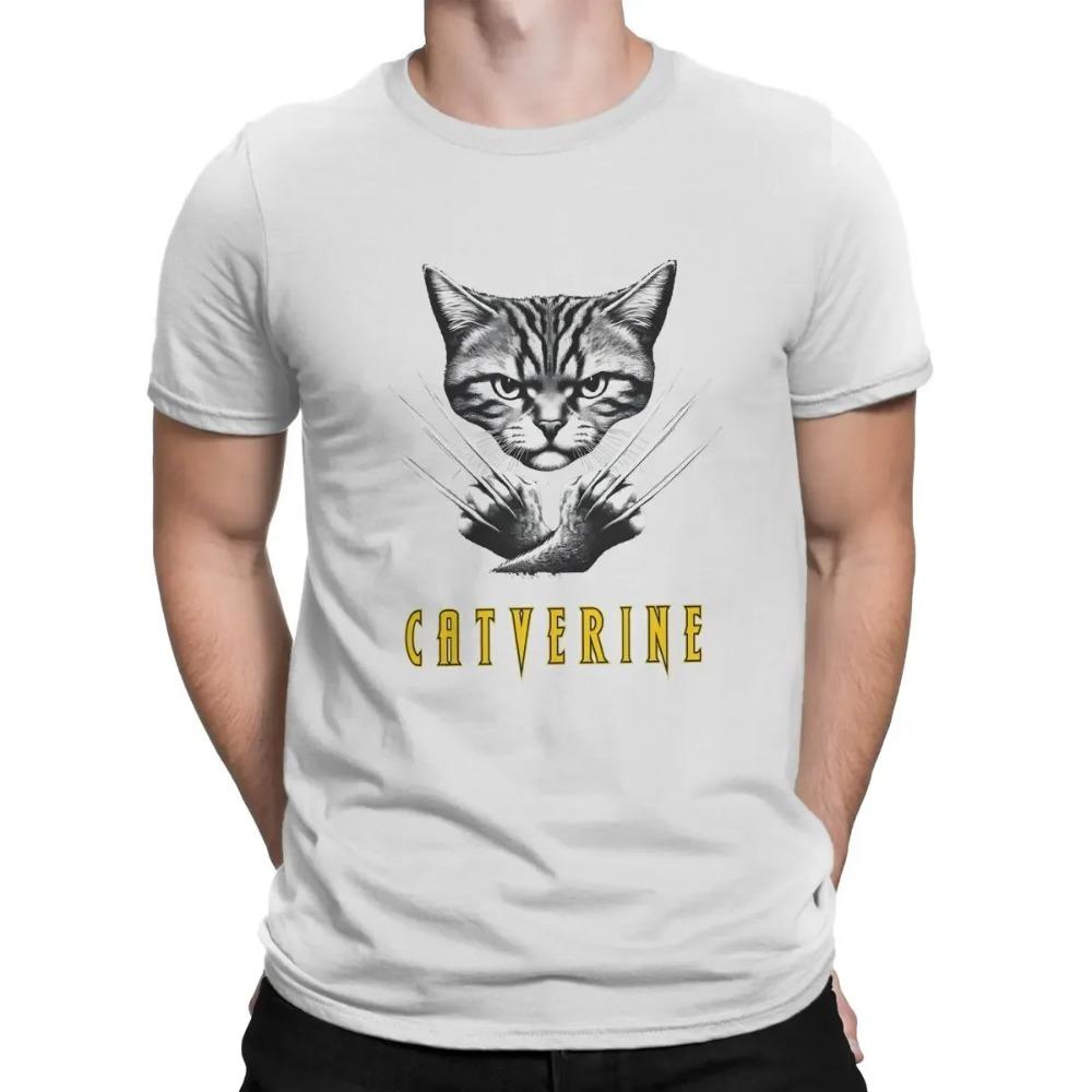 

Мужская футболка The Catverine Crazy Tees с коротким рукавом Футболки Deadpool и Wolverine с круглым вырезом Классическая одежда XXXXXL белый