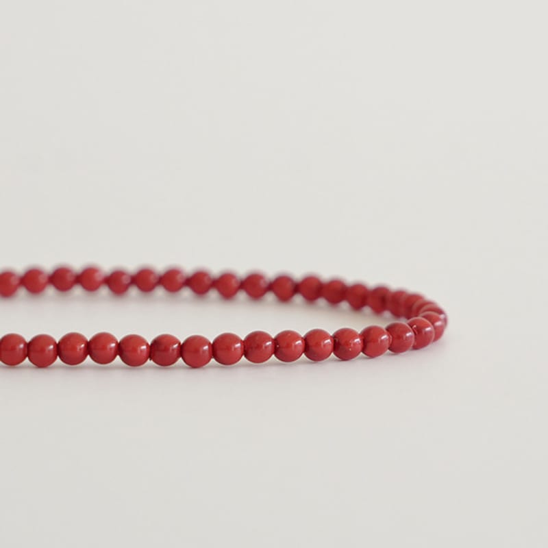 modernlike silver 925 coral red pearl anklet 2mm