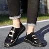 New Arrival Leather Male Hollow Out Beach Shoes Comfortable Walking High Quality Summer Handmade Sandals Mens Slip on Sandals