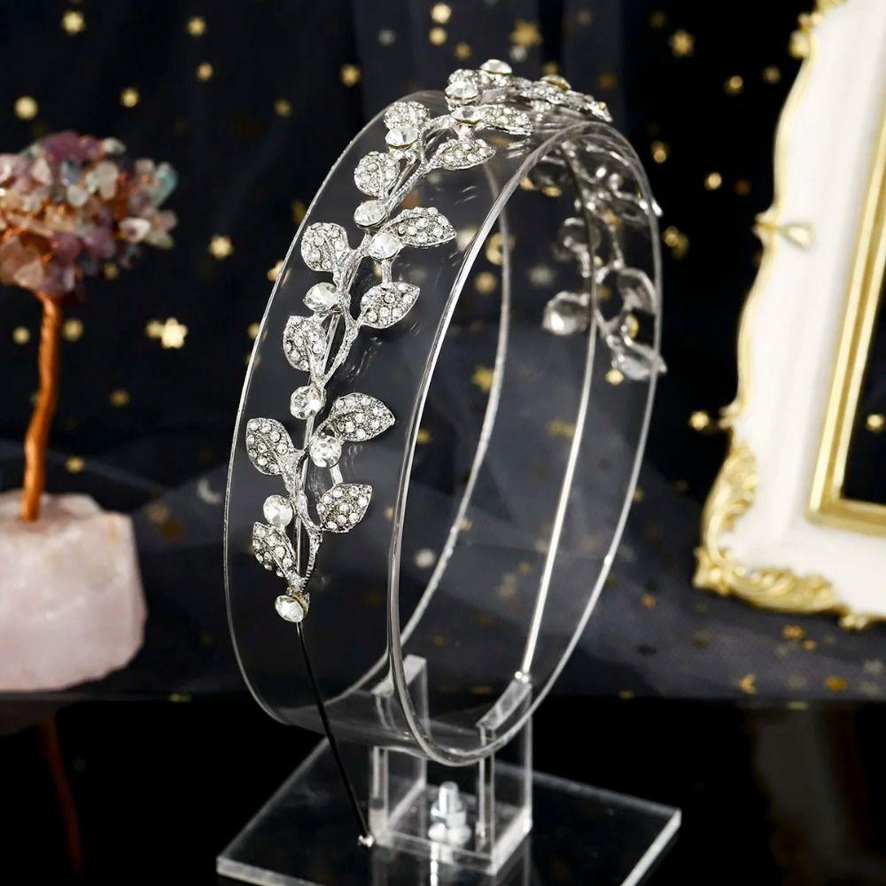 Zinc Zinc Alloy Material Wedding Hair Accessories Gold Silver Color Tiara Headpiece  Bridal Dress