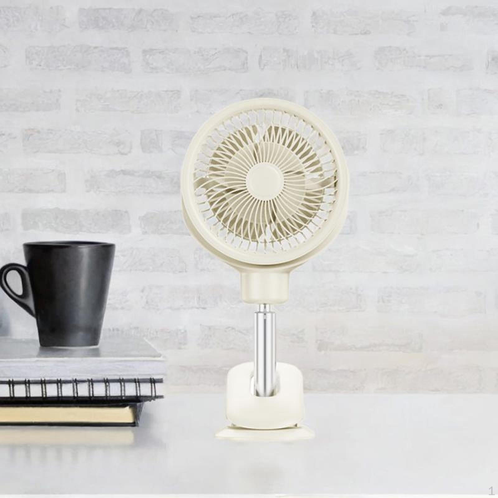 

Portable Clip on Fan Desk Telescopic 4 Wind Speed Rechargeable Pedestal Floor Stand for
