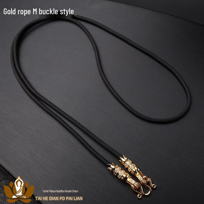 

Таиландский амулет Лотос Пряжка Микро-сет Циркониевая Цепочка: Золото и серебро, регулируемый вощеный кожаный мультиподвес.