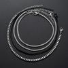 4Pcs/Set Stainless Steel Adjustable Box Chain Bracelets for Men Simple Vintage Silver Color Cuban Bangle Sets Party Jewelry Gift