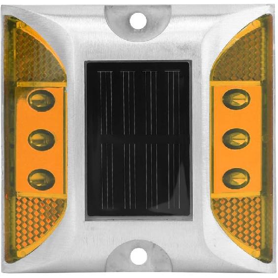 LED Road Reflector,Solar Power Ground Marker Lights,Waterproof Outdoor Driveway Road Highway Spike Lamp,Road Ground Light for for