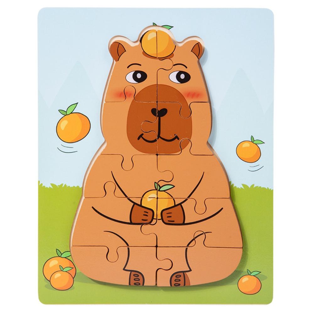 

Деревянный материал Пазл с животными Игра Мультяшный дизайн Развивающие игрушки-пазлы Обучающие игрушки style D