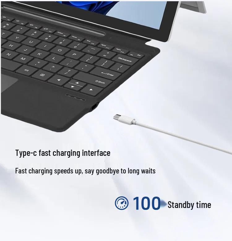 Microsoft Surface Pro Series Thin Light Bluetooth Magnetic Keyboard with Colorful Backlight