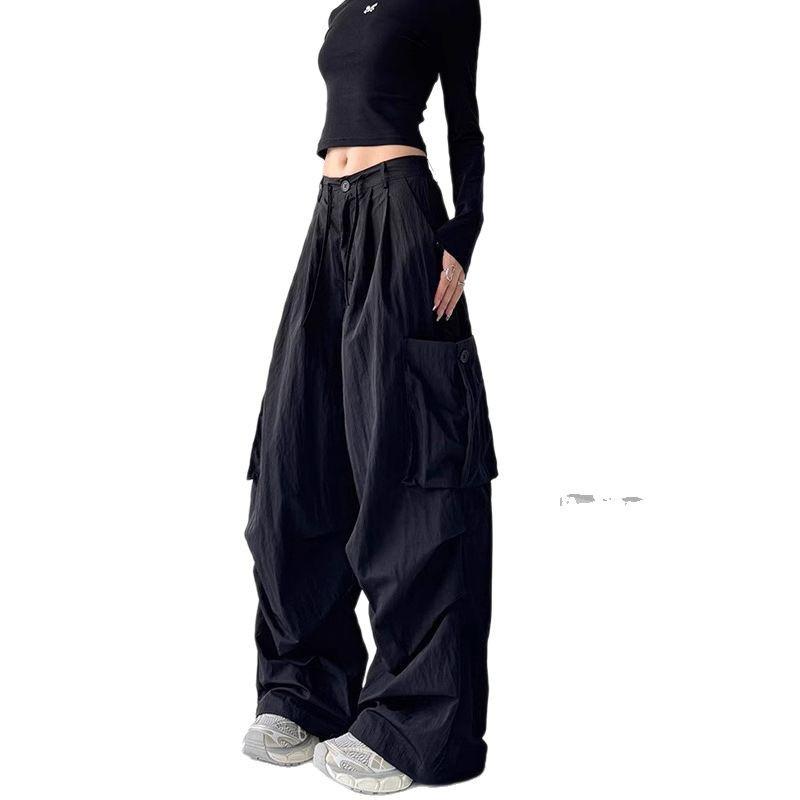Damen Amerikanische Retro Fallschirmhose 2025: Unisex, Locker geschnitten, Hohe Taille, Weites Bein, Schnelltrocknender Cargo-Stil für den Herbst