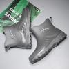 2025 New Water Shoes Men's Fashion Short Rain Shoes Rain Boots Thick Sole Wear-resistant Kitchen Car Wash Work Shoes Men