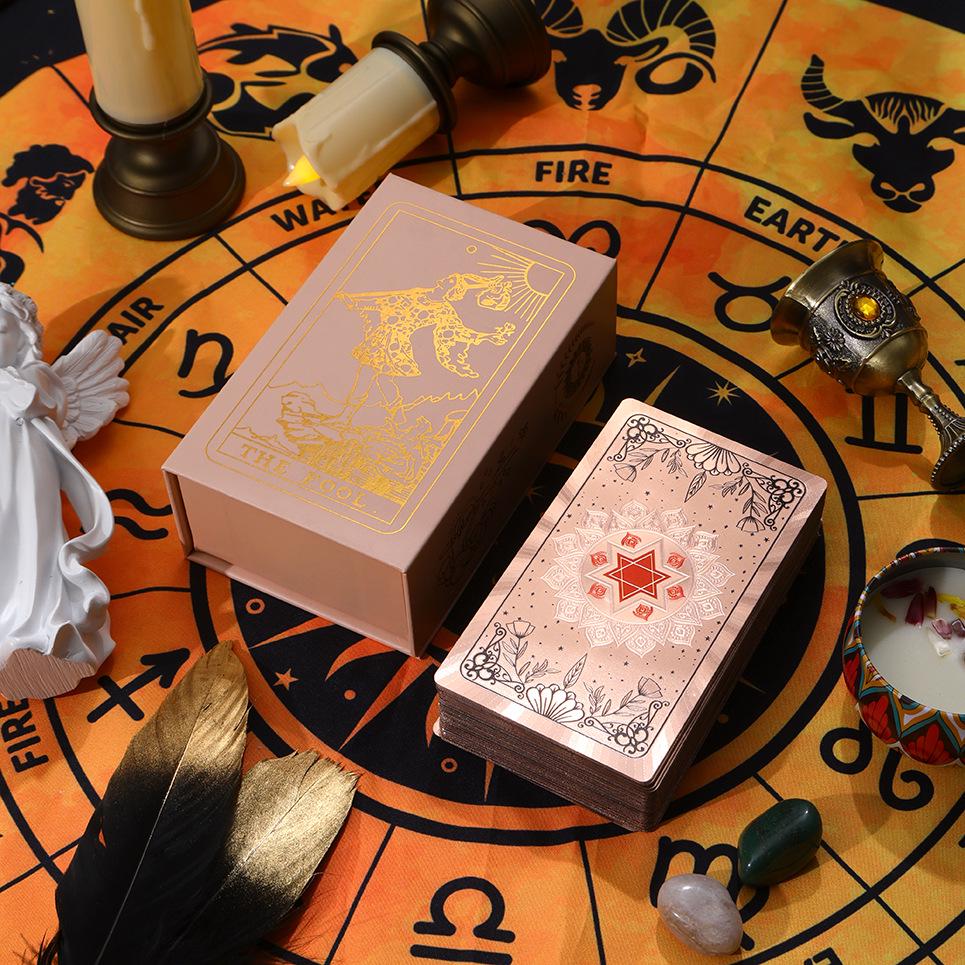 Genuine Weite Gold Foil PET Tarot Deck - Full Set Printed Tarot Board Game Cards