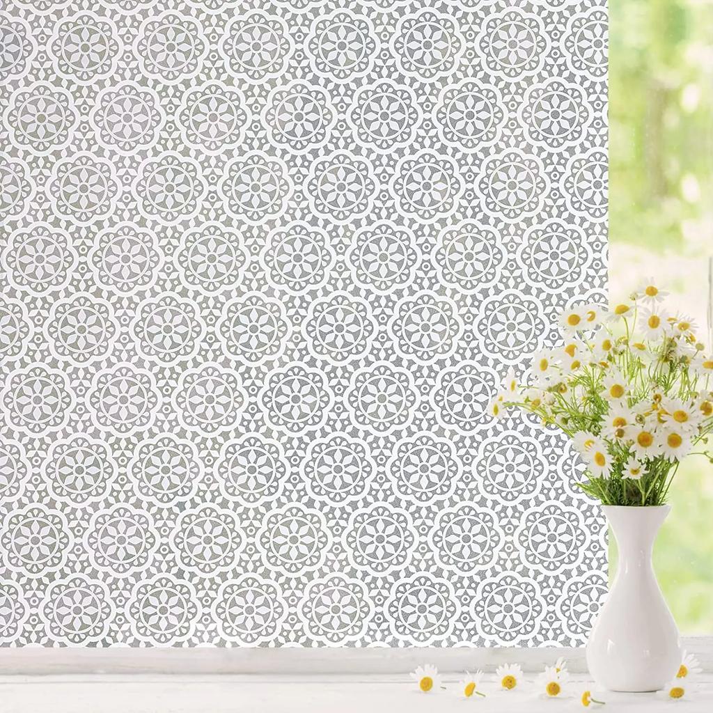 Rainbow Window Film Privacy UV Protection Stained Glass Vinyl for Home Static Cling Adhesive Frosted Decorative Window Sticker