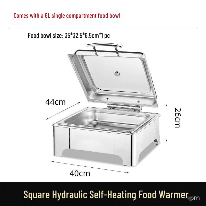 Stainless Steel Electric Buffet Stove with Flip-Top Bain-Marie for Hotels