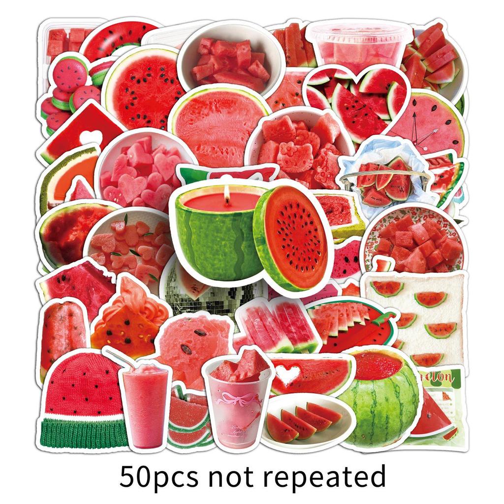 50pcs Watermelon Graffiti Stickers: Fresh, Creative, Waterproof Decor for Phone and Tablet Cases