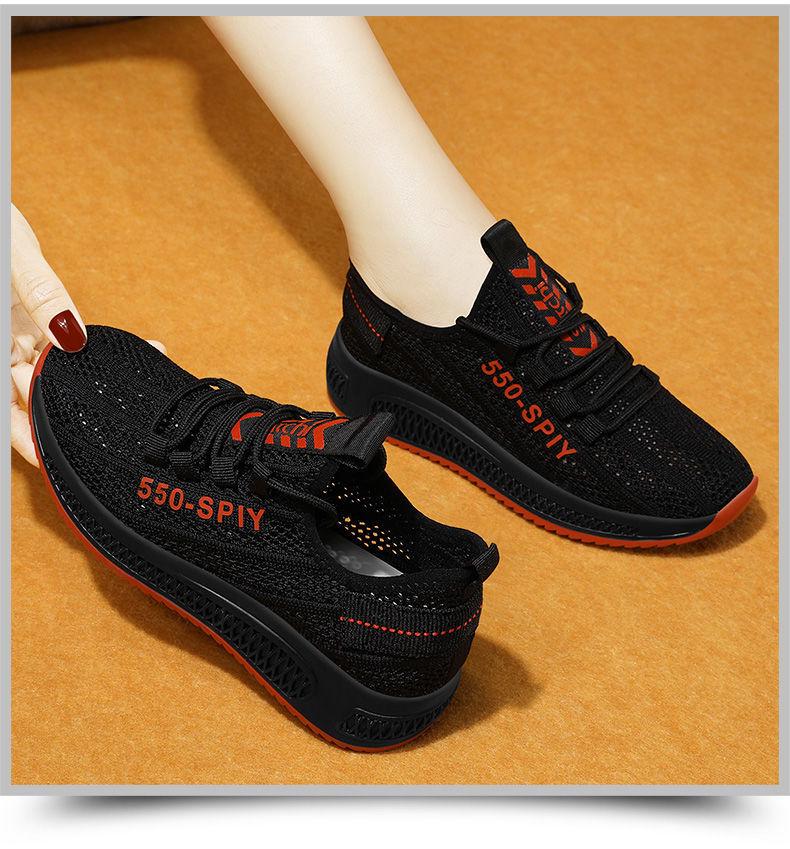 2025 Summer New Women's Casual Mesh Hole Shoes Sports Little White Shoes Breathable Running Single Shoes Mother Shoes