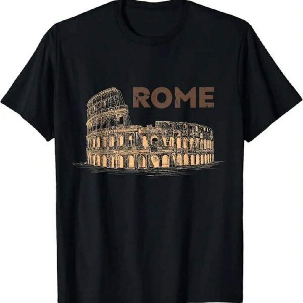 Ancient Rome Colosseum Graphic TShirt 100 Cotton ONeck Short Sleeve Summer Casual Mens Tshirt Streetwear