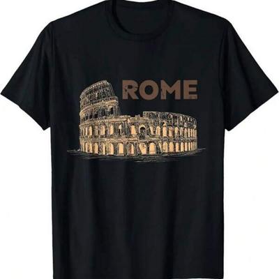 Ancient Rome Colosseum Graphic TShirt 100 Cotton ONeck Short Sleeve Summer Casual Mens Tshirt Streetwear
