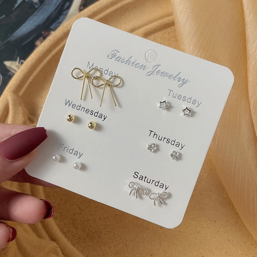 Elegant Pearl Earring Set: Niche 925 Silver Butterfly & Four-Leaf Clover Studs for Women