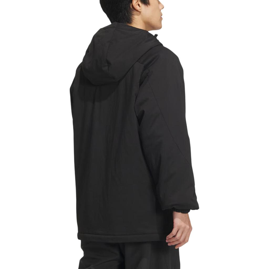adidas FW24 Serie Giacca Imbottita Leggera Idrorepellente Calda Sportiva Casual Cappotto con Cappuccio Giacca Uomo Nera JY4195