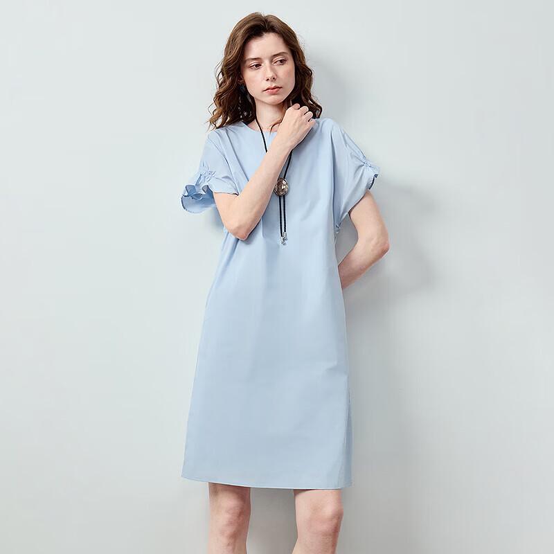 Women's Pure Cotton Ruffle Sleeve Midi Dress