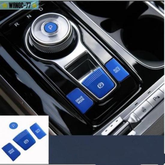 4PCS For Kia Carnival - Blue Aluminum Center Console Button Sticker Trim