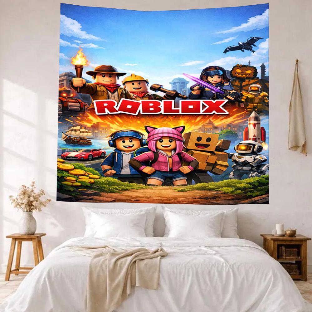Roblox Theme Wall Decor Tapestry Art For Pet Memorial Birthdaywedding Party Backdrop Family Gift